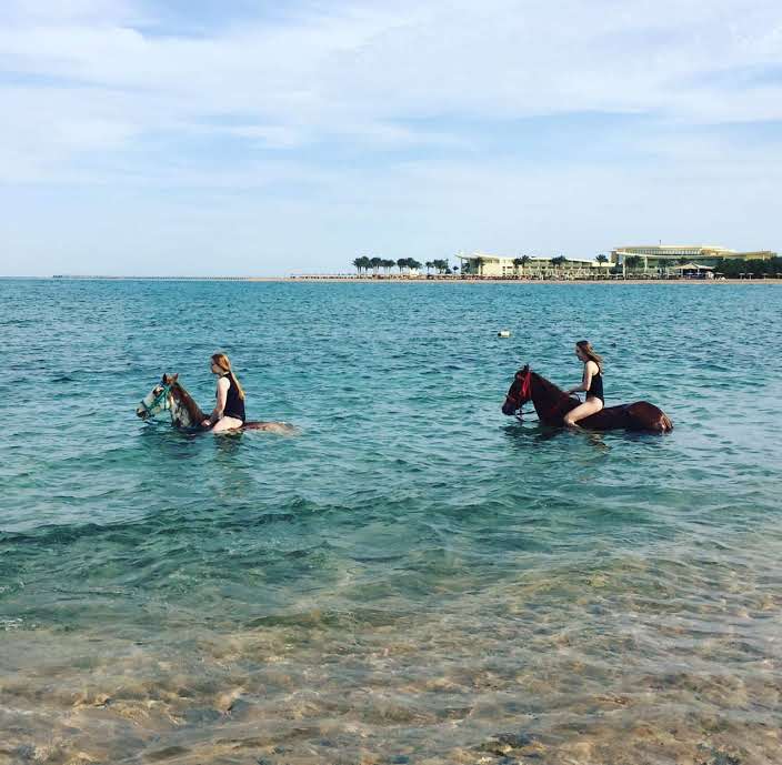 Horse Riding And Swiming Withe Tha Hourse